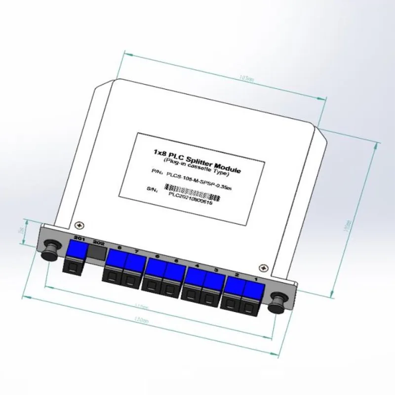 1*4 1*8 PLC Plug-Cassett Splitter